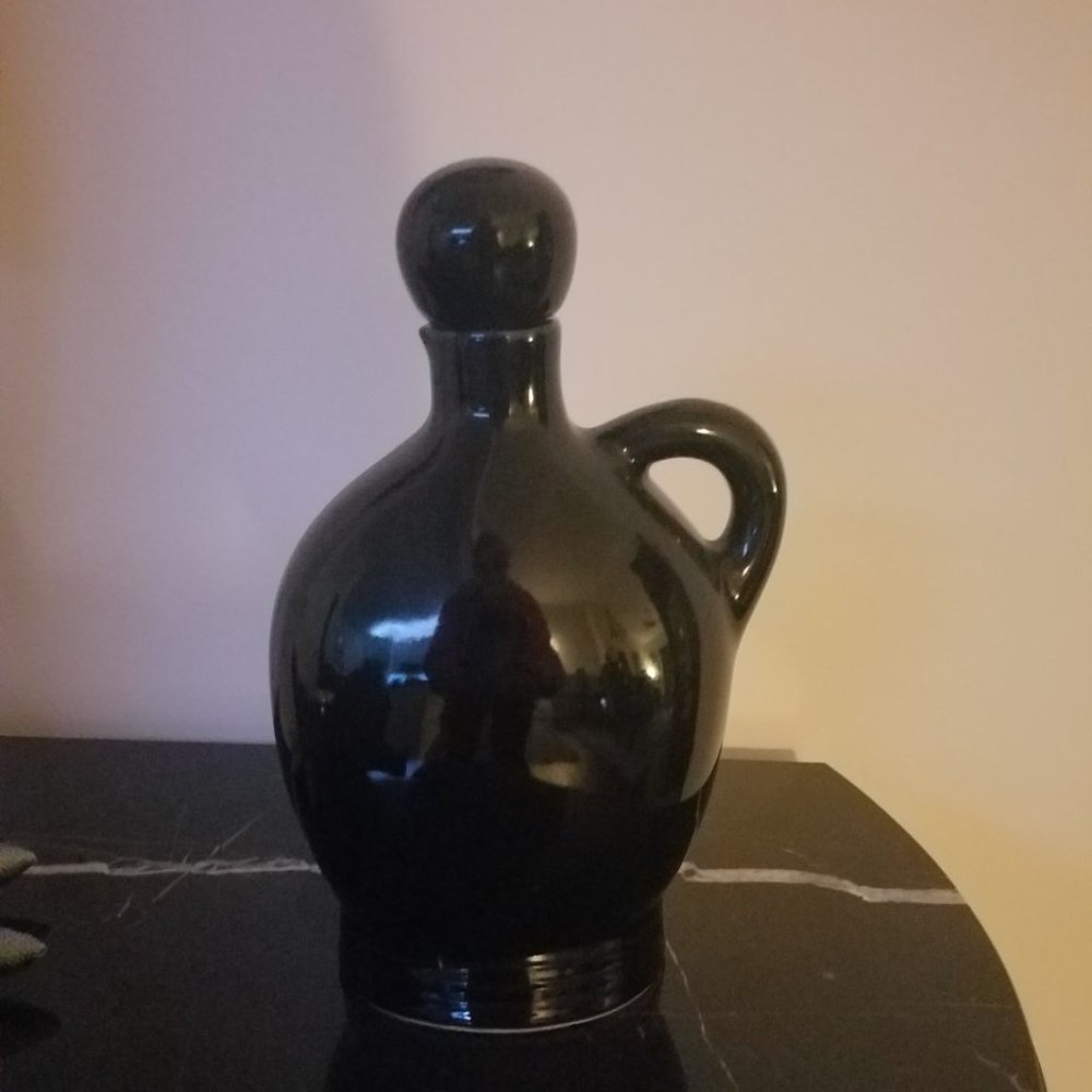 Vintage Shiny Black Decanter